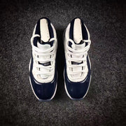 Jordan 11 Georgetown Navy High-Top Sneakers