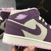 Air Jordan 1 Mid GS Sneakers White Purple Pink