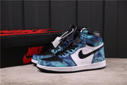 Air Jordan 1 High Tie-Dye Sneakers Blue Black White