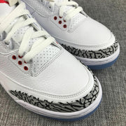 Jordan Air Jordan 3 White Cement Sneakers with Translucent Blue Sole