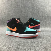 Jordan 1 Mid Multicolor Black Sneakers 554725-083