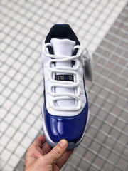 Air Jordan 11 Sneakers White and Deep Blue BQ3685-001