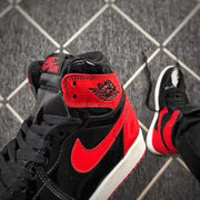 Jordan 1 High Black Red Mirror-Effect Sneakers