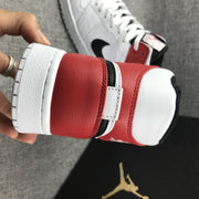 Air Jordan 1 Mid White Red Sneakers 554724-116