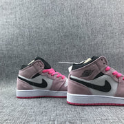 Jordan 1 Mid Pink White Black Sneakers 852542-801