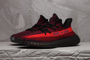 Yeezy 350 V2 Knit Sneakers in Red and Black