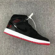 Air Jordan 1 Mid Black Red White High-Top Sneakers