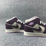 Air Jordan 1 Mid GS Sneakers White Purple Pink