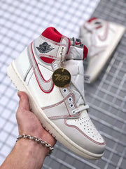 Air Jordan 1 Retro High OG White and Red Sneakers