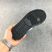 Air Jordan 1 High Black and White Satin-Style Sneakers