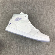 Air Jordan 1 Mid White Sneakers with Translucent Outsole