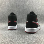 Air Jordan 1 Mid Black Red Sneakers 852542-061