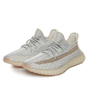 Yeezy 350 V2 Knit Sneakers in Light Gray and Cream