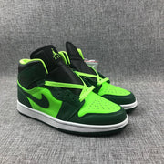Air Jordan 1 Mid Fluorescent Green Sneakers 554724-330