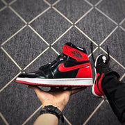 Jordan 1 High Black Red Mirror-Effect Sneakers