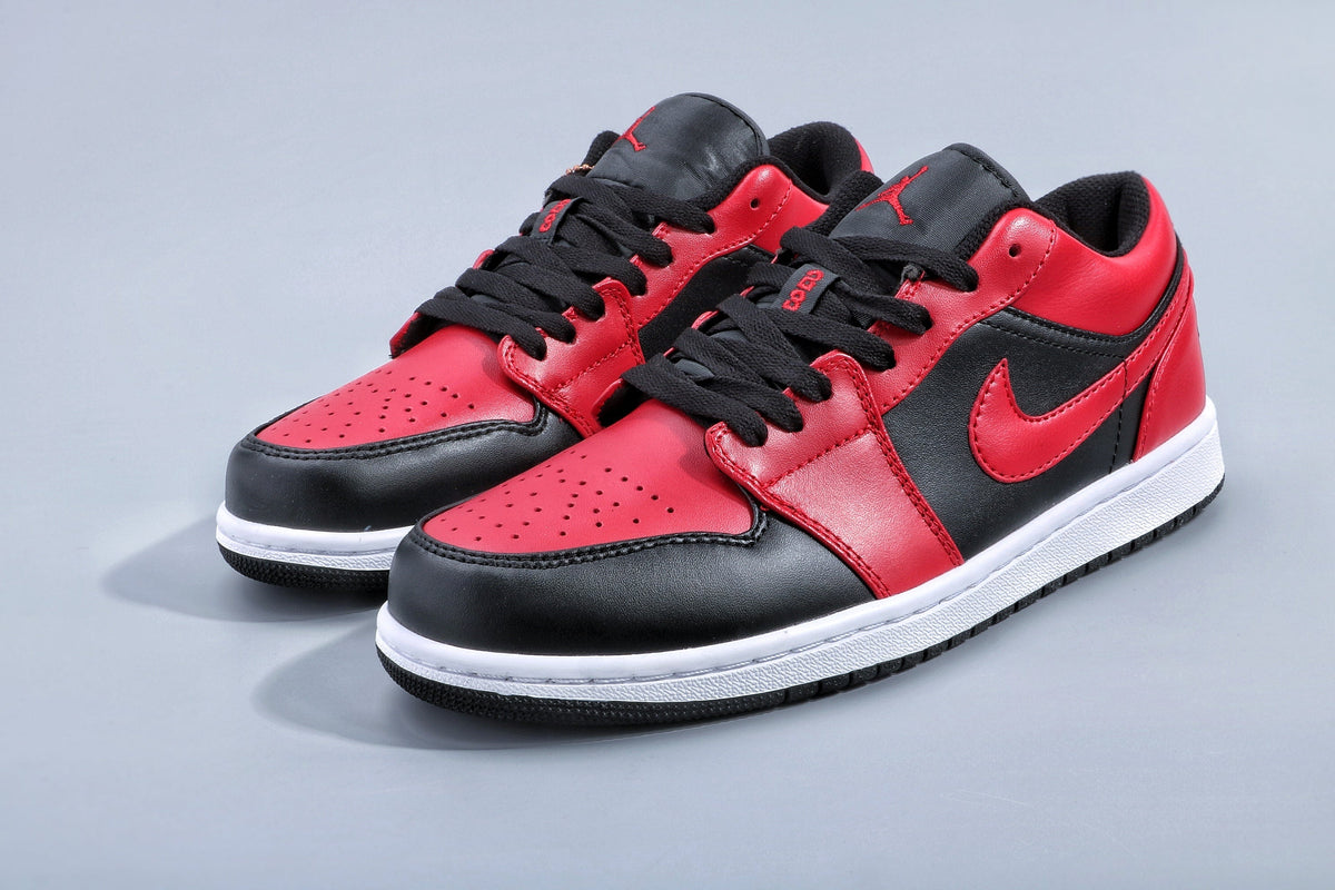 Jordan 1 Low Sneakers Black Red White