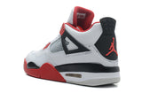 Air Jordan 4 Retro White and Red High-Top Sneakers