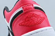 Jordan 1 Low Black Toe Sneakers Black White Red