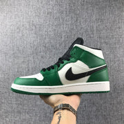 Air Jordan 1 Mid SE White Green Black Sneakers