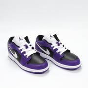 Jordan 1 Low Black Purple White Sneakers 553560-501