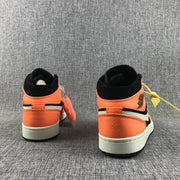 Air Jordan 1 Mid Shattered Backboard Sneakers, Black and Orange