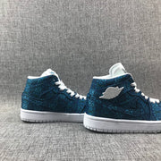 Air Jordan 1 Mid Blue Pattern Women's Sneakers AH7389-300