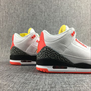 Air Jordan 3 White, Red and Black High-Top Sneakers