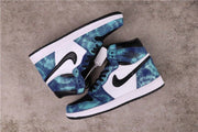 Air Jordan 1 High Tie-Dye Sneakers Blue Black White