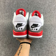 Air Jordan 3 Retro White Red High-Top Sneakers