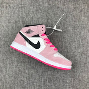 Jordan 1 Mid Pink White Black Sneakers 852542-801