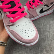 Jordan 1 Mid Pink White Black Sneakers 852542-801