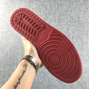 Air Jordan 1 Mid Sneakers in Red, Black and White