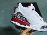Jordan 3 Retro White Red Elephant Print Sneakers