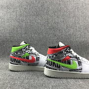 Jordan Air Jordan 1 Mid Graphic Sneakers Black White
