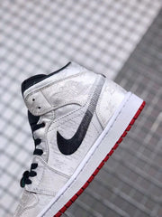 Jordan Air Jordan 1 Mid Edison Chen White Black Gold Sneakers