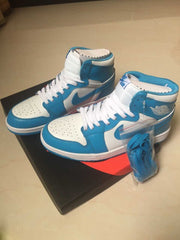 Jordan 1 High Sneakers White and Blue