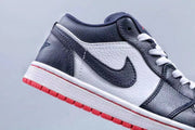 Jordan 1 Low Midnight Navy White Red Sneakers