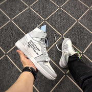 Jordan 1 High Off-White Style White Grey Sneakers