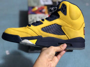 Jordan 5 High-Top Sneakers Yellow Navy Tokyo Style