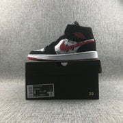 Air Jordan 1 Mid Black Red Sneakers 852542-061