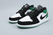 Jordan 1 Low Green Toe Sneakers Black White Green