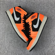 Air Jordan 1 Mid Sneakers Black Orange 554724-062