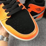 Air Jordan 1 Mid Sneakers Black Orange 554724-062