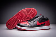 Jordan 1 Low Black and Red Sneakers