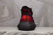 Yeezy 350 V2 Knit Sneakers in Red and Black