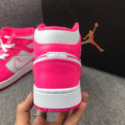 Air Jordan 1 Mid White Pink Sneakers 555112-611