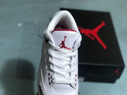 Jordan 3 Retro White Red Elephant Print Sneakers