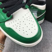 Air Jordan 1 Mid SE White Green Black Sneakers