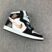 Air Jordan 1 High Black, White and Bronze Sneakers