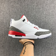 Air Jordan 3 Retro White Red High-Top Sneakers